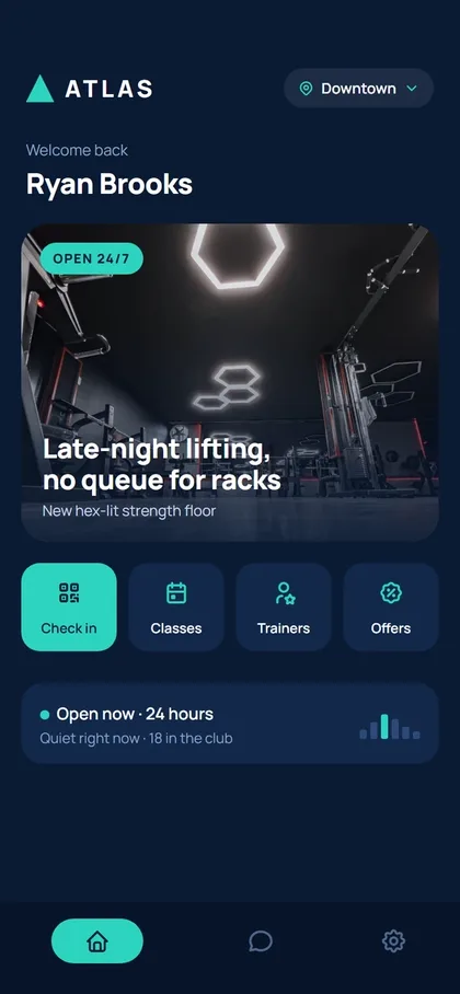 Multi-site gym member app